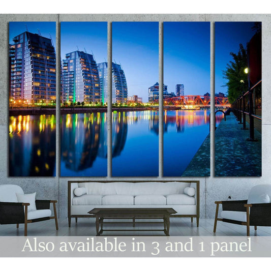 Beautiful skyline of Salford Quays Manchester №2046 Ready to Hang Canvas Print - Zellart Canvas Prints ALL_Products, s-2046