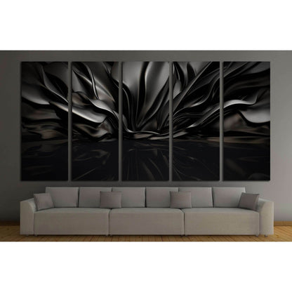 Beautiful stylish black background with developing, flying cloth in a room with a reflection on the floor №2886 Ready to Hang Canvas PrintCanvas art arrives ready to hang, with hanging accessories included and no additional framing required. Every canvas