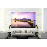 Beautiful sunrise view of Downtown Manhattan, shot from Jersey City №1722 Ready to Hang Canvas Print