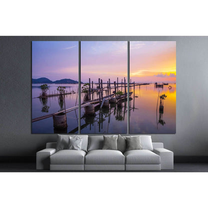 Beautiful sunset Koh yo island in Songkha, Thailand №1306 Ready to Hang Canvas Print - Zellart Canvas Prints ALL_Products, s-1306