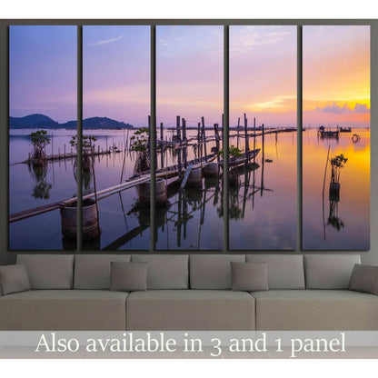 Beautiful sunset Koh yo island in Songkha, Thailand №1306 Ready to Hang Canvas Print - Zellart Canvas Prints ALL_Products, s-1306