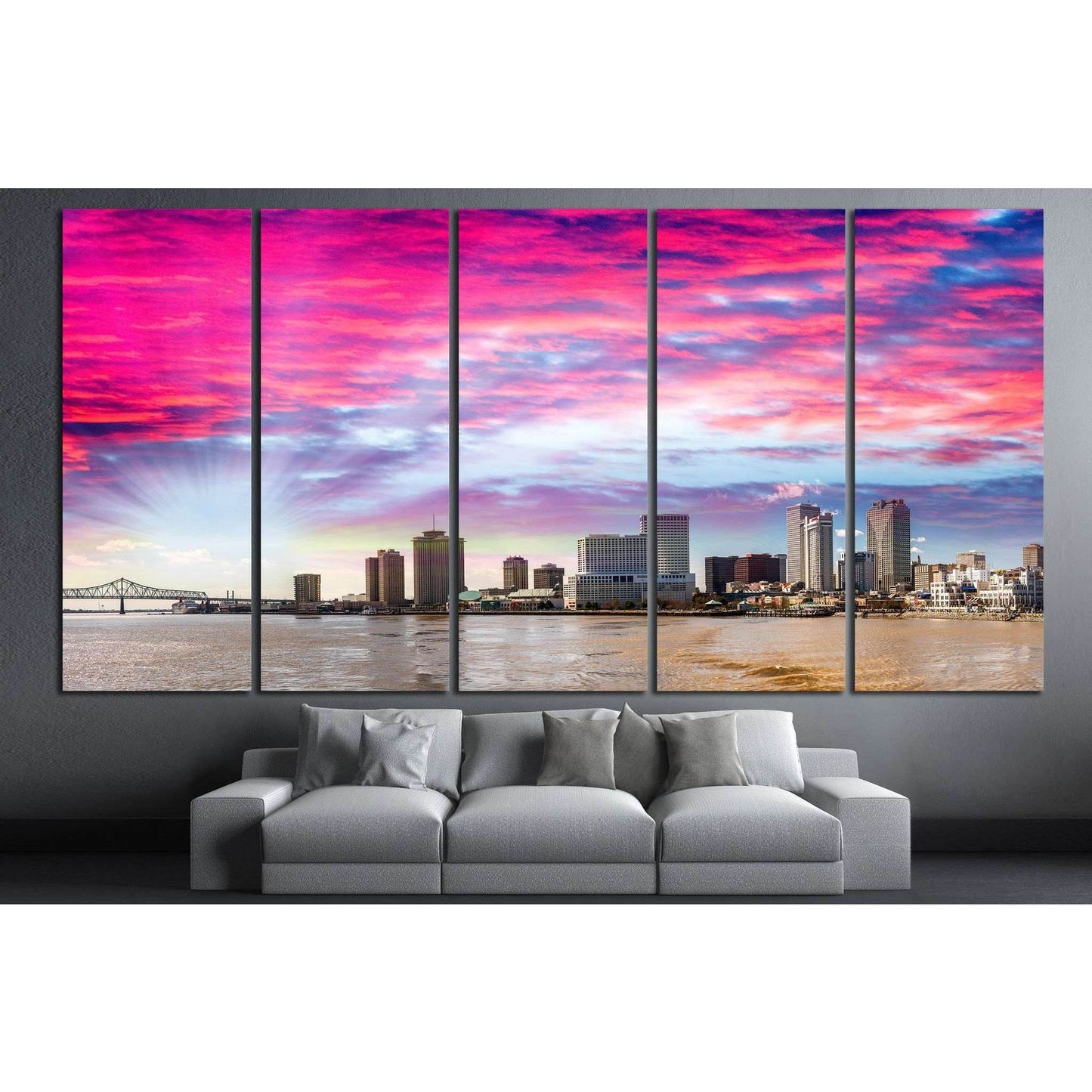 Beautiful sunset over New Orleans, Lousiana №1111 Ready to Hang Canvas PrintCanvas art arrives ready to hang, with hanging accessories included and no additional framing required. Every canvas print is hand-crafted, made on-demand at our workshop and expe