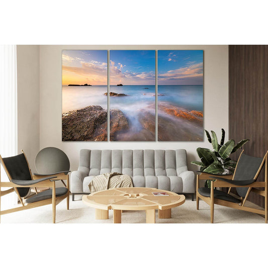 Beautiful Tender Sea Sunset №SL195 Ready to Hang Canvas Print - Zellart Canvas Prints 0new, ALL_Products, Beach Ocean & Waves