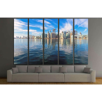 Beautiful Toronto skyline with CN Tower over lake. Canada №2086 Ready to Hang Canvas Print - Zellart Canvas Prints ALL_Products, s-2086