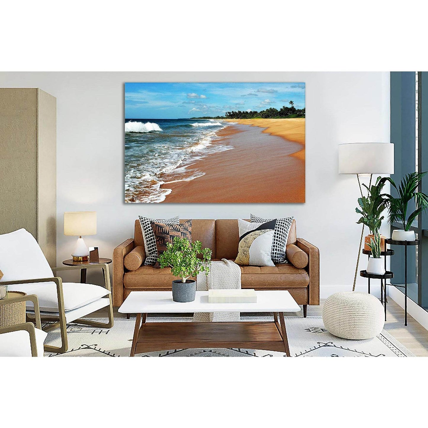 Beautiful Tropical Paradise Beach №SL200 Ready to Hang Canvas Print - Zellart Canvas Prints 0new, ALL_Products, Beach Ocean & Waves