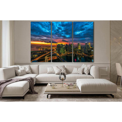 Beautiful Urban Sunset №SL335 Ready to Hang Canvas Print - Zellart Canvas Prints 0new, ALL_Products, Cityscapes & Skylines