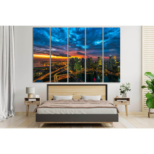 Beautiful Urban Sunset №SL335 Ready to Hang Canvas Print - Zellart Canvas Prints 0new, ALL_Products, Cityscapes & Skylines