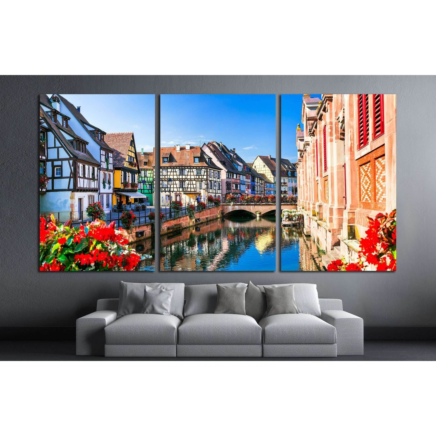 Beautiful view of colorful romantic city Colmar, France, Alsace №3052 Ready to Hang Canvas PrintCanvas art arrives ready to hang, with hanging accessories included and no additional framing required. Every canvas print is hand-crafted, made on-demand at o