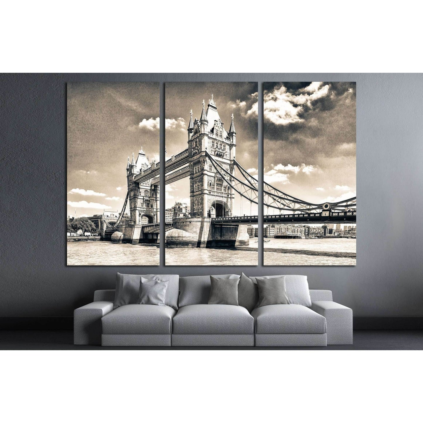 Beautiful view of Tower Bridge, London №3011 Ready to Hang Canvas Print - Zellart Canvas Prints ALL_Products, s-3011