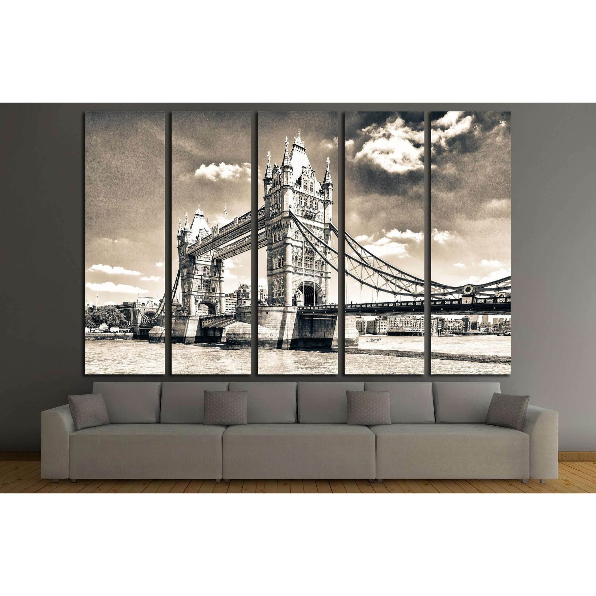 Beautiful view of Tower Bridge, London №3011 Ready to Hang Canvas Print - Zellart Canvas Prints ALL_Products, s-3011