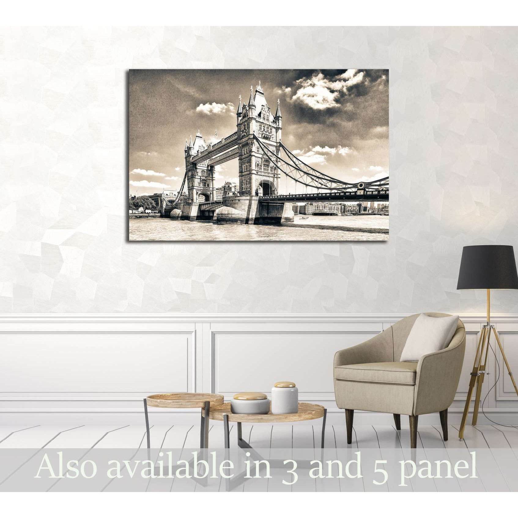 Beautiful view of Tower Bridge, London №3011 Ready to Hang Canvas Print - Zellart Canvas Prints ALL_Products, s-3011