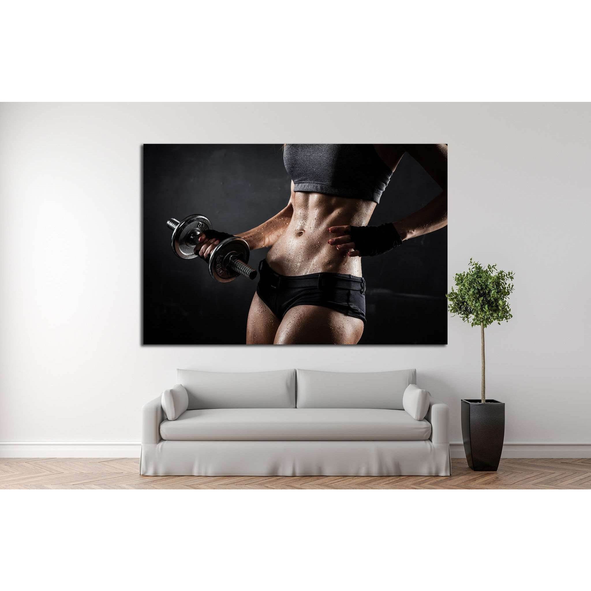Fitness Woman Canvas Print Gym Photography Wall Art Zellart