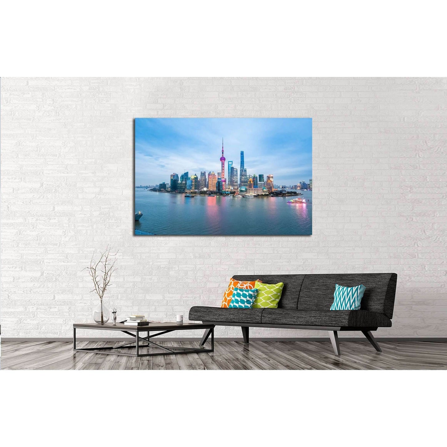 beauty of the east China metropolis ,shanghai skyline in nightfall №2311 Ready to Hang Canvas PrintCanvas art arrives ready to hang, with hanging accessories included and no additional framing required. Every canvas print is hand-crafted, made on-demand a