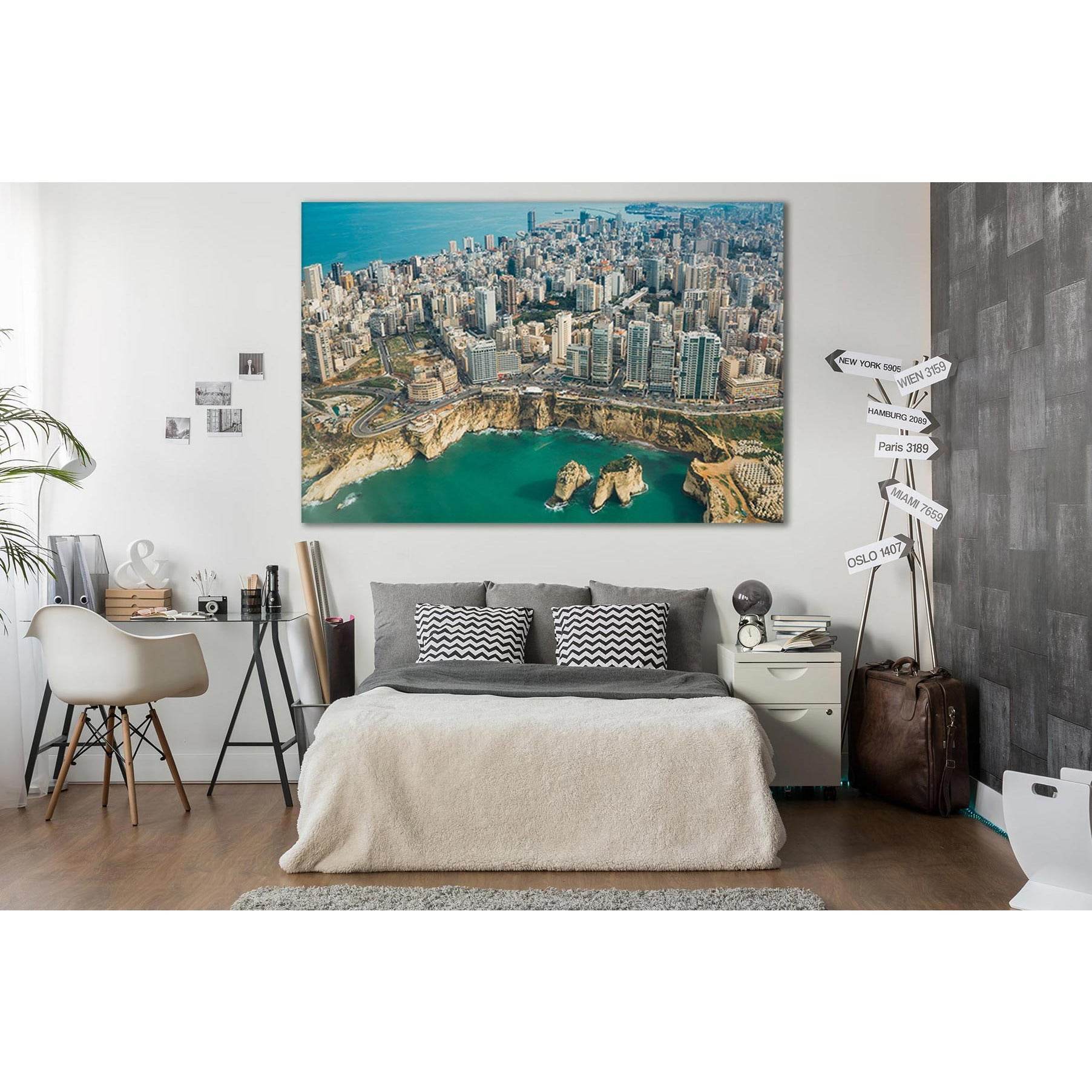 Beirut Beautiful Cityscape №SL338 Ready to Hang Canvas Print - Zellart Canvas Prints 0new, ALL_Products, Cityscapes & Skylines