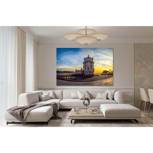 Belem tower №D1219 Ready to Hang Canvas Print - Zellart Canvas Prints 0new, ALL_Products, Sunrise & sunset wall art