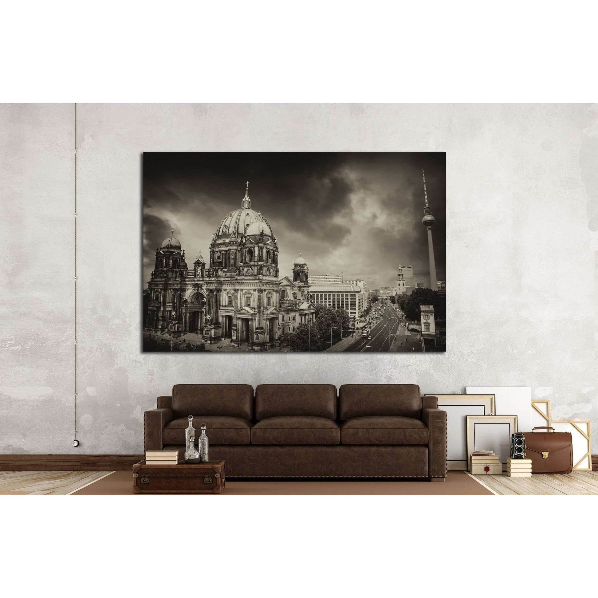 Berlin Cathedral and Alexander Platz, Germany №1164 Ready to Hang Canvas Print - Zellart Canvas Prints ALL_Products, s-1164