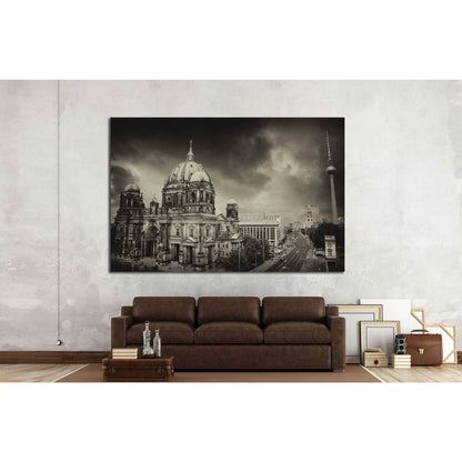 Berlin Cathedral and Alexander Platz, Germany №1164 Ready to Hang Canvas Print - Zellart Canvas Prints ALL_Products, s-1164