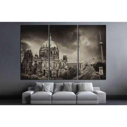 Berlin Cathedral and Alexander Platz, Germany №1164 Ready to Hang Canvas Print - Zellart Canvas Prints ALL_Products, s-1164