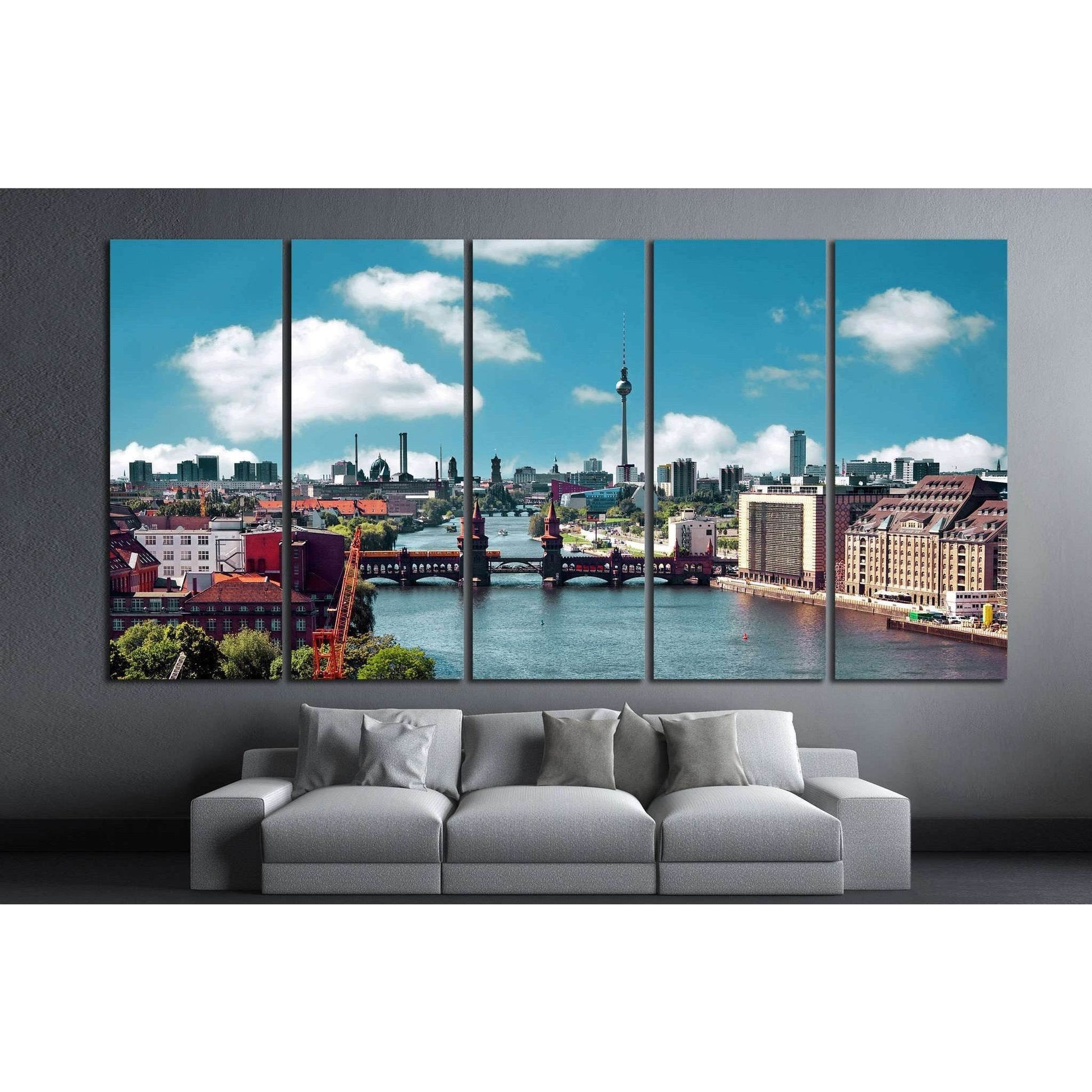 berlin skyline, oberbaum bridge №1172 Ready to Hang Canvas PrintCanvas art arrives ready to hang, with hanging accessories included and no additional framing required. Every canvas print is hand-crafted, made on-demand at our workshop and expertly stretch