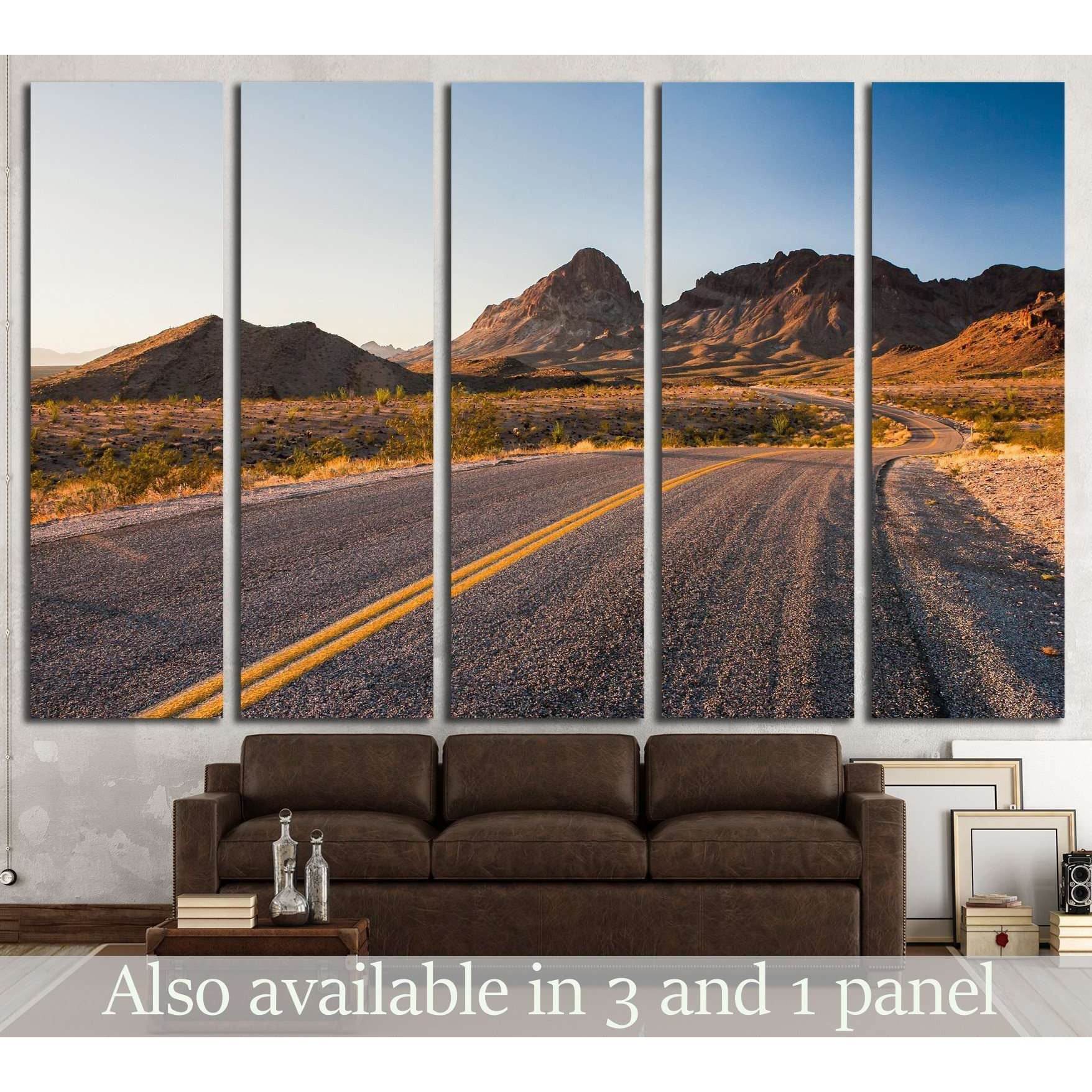 beutiful stretch of historic route 66 №2106 Ready to Hang Canvas Print - Zellart Canvas Prints ALL_Products, s-2106