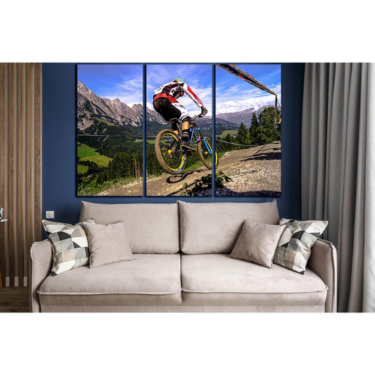 Bicycle In The Mountains №SL934 Ready to Hang Canvas Print - Zellart Canvas Prints 0new, ALL_Products, Sports & Motivation