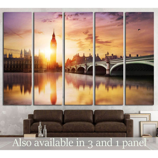 Big Ben and Westminster Bridge №560 Ready to Hang Canvas Print - Zellart Canvas Prints ALL_Products, s-560