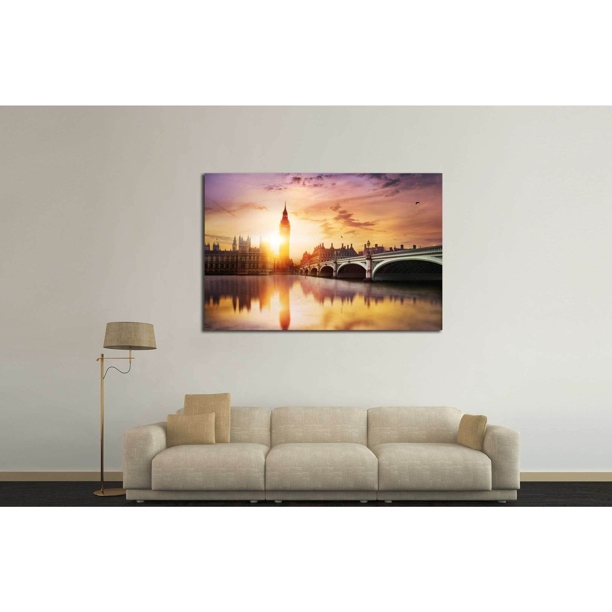 Big Ben and Westminster Bridge №560 Ready to Hang Canvas Print