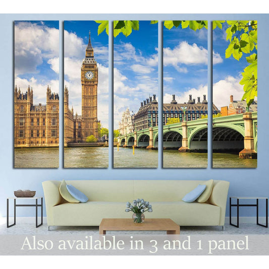 Big Ben at summer, London №561 Ready to Hang Canvas Print - Zellart Canvas Prints ALL_Products, s-561