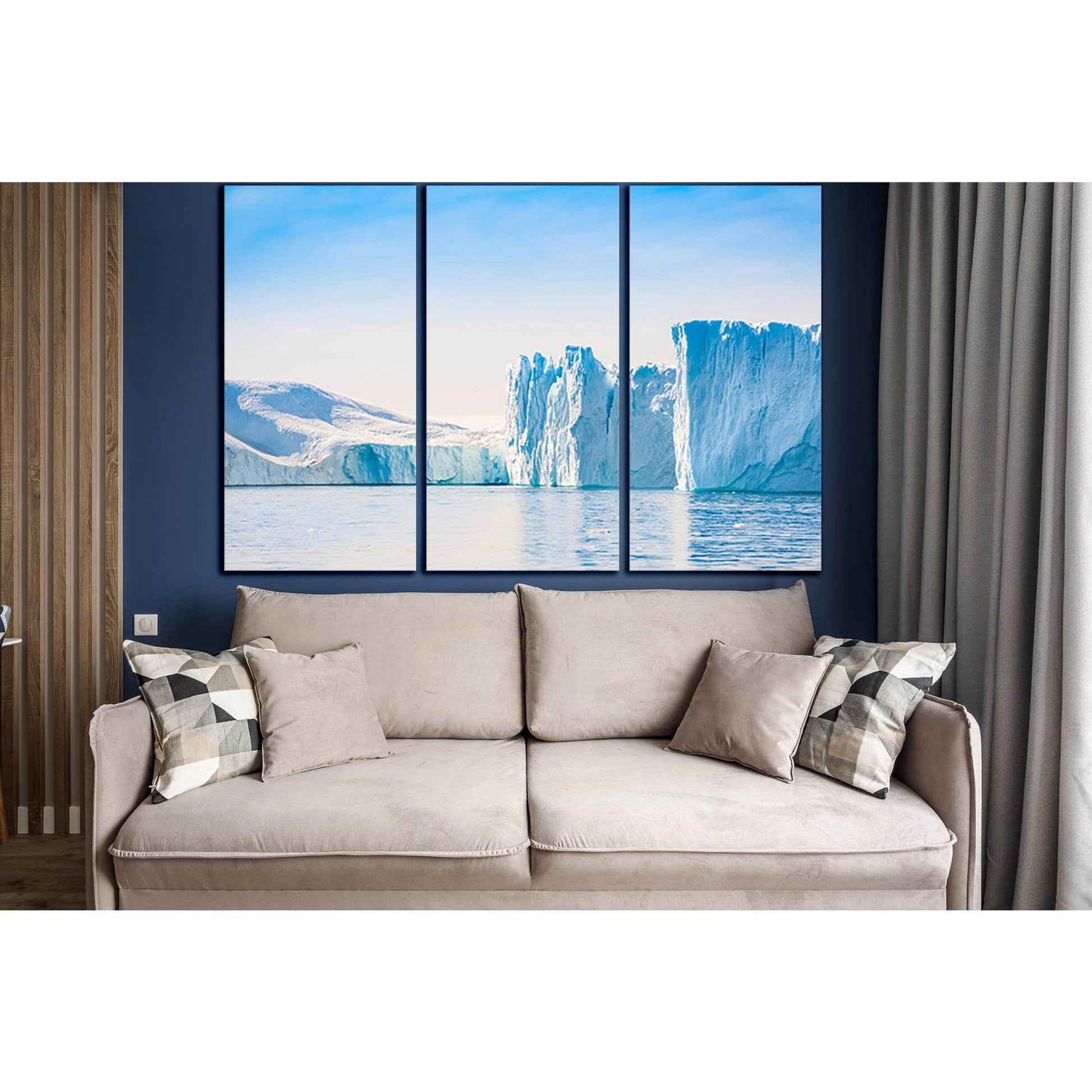 Big Blue Icebergs №SL1323 Ready to Hang Canvas Print - Zellart Canvas Prints 0new, ALL_Products, Glacials