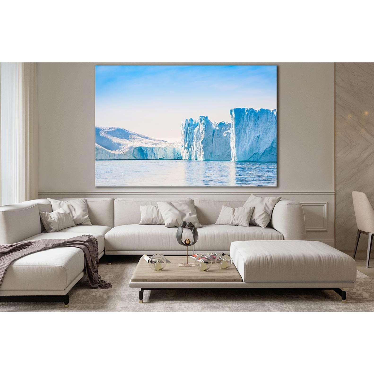 Big Blue Icebergs №SL1323 Ready to Hang Canvas Print - Zellart Canvas Prints 0new, ALL_Products, Glacials