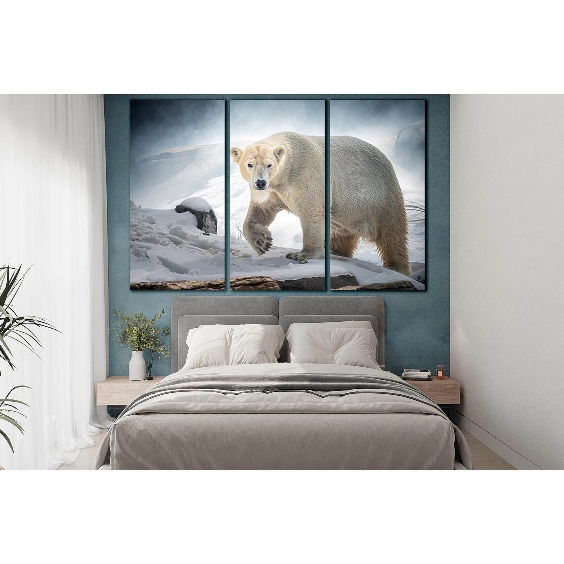 Big Polar Bear №SL1533 Ready to Hang Canvas Print - Zellart Canvas Prints 0new, ALL_Products, Animals & Wildlife