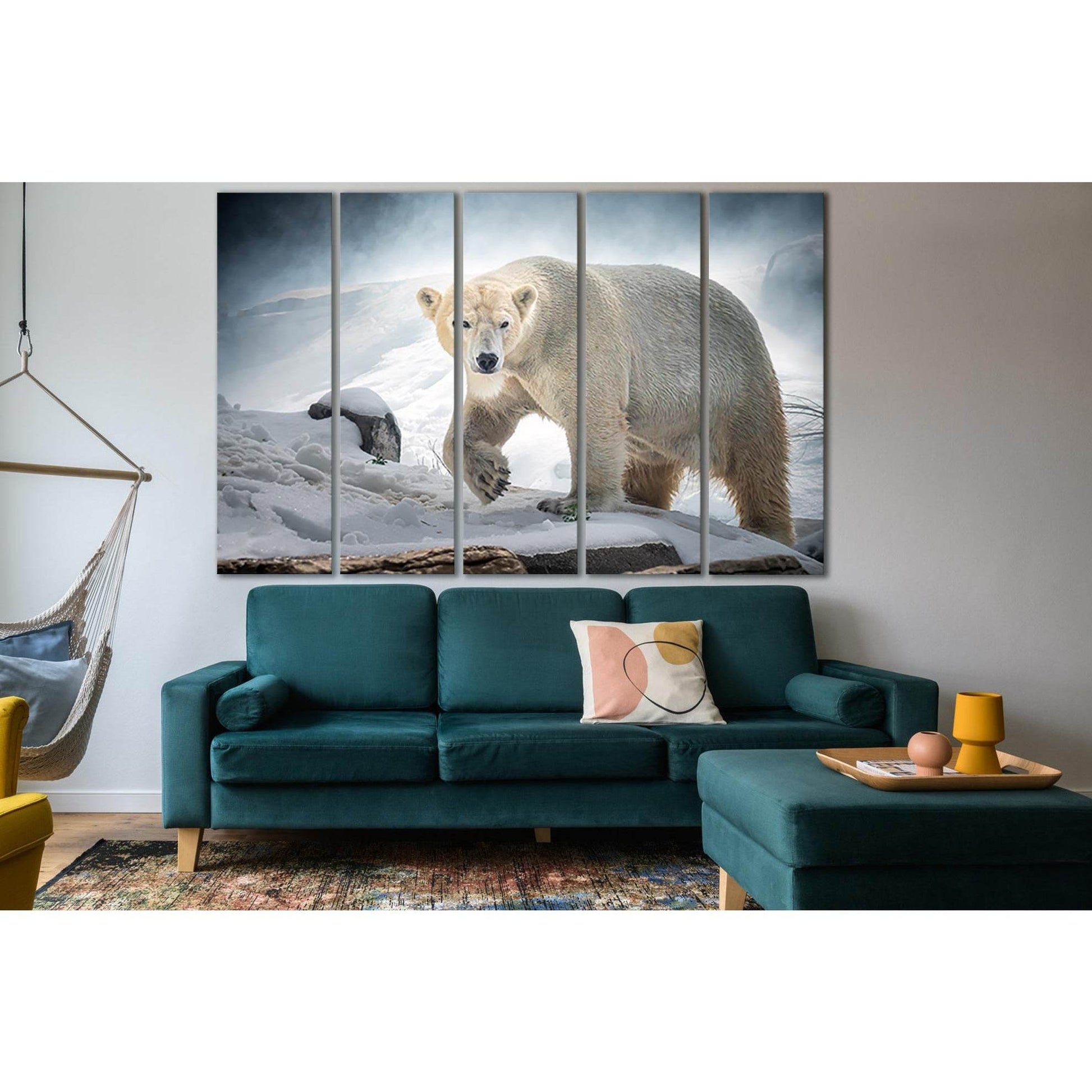 Big Polar Bear №SL1533 Ready to Hang Canvas Print - Zellart Canvas Prints 0new, ALL_Products, Animals & Wildlife