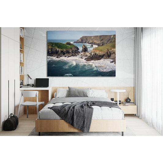 Big Waves And Wild Coast №SL170 Ready to Hang Canvas Print - Zellart Canvas Prints 0new, ALL_Products, Beach Ocean & Waves