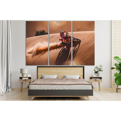 Biker On The Sand Dune №SL737 Ready to Hang Canvas Print - Zellart Canvas Prints 0new, ALL_Products, Engine, Engines Wall Art