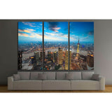 bird's eye view of shanghai in sunset №2247 Ready to Hang Canvas Print