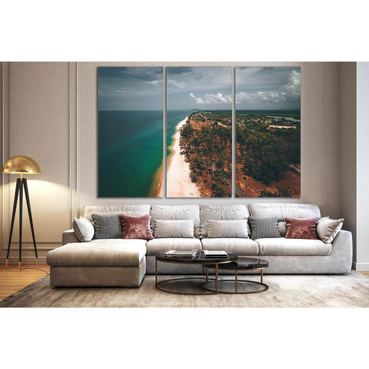 Birds Eye View Of The Beach №SL152 Ready to Hang Canvas Print - Zellart Canvas Prints 0new, ALL_Products, Beach Ocean & Waves