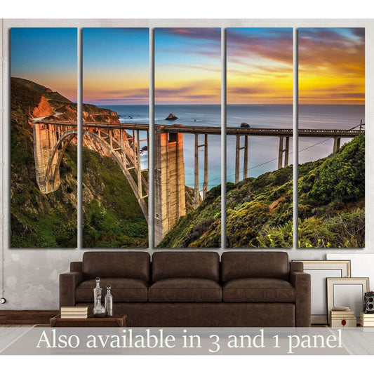 Bixby Bridge (Rocky Creek Bridge) California, USA №1301 Ready to Hang Canvas Print - Zellart Canvas Prints ALL_Products, s-1301