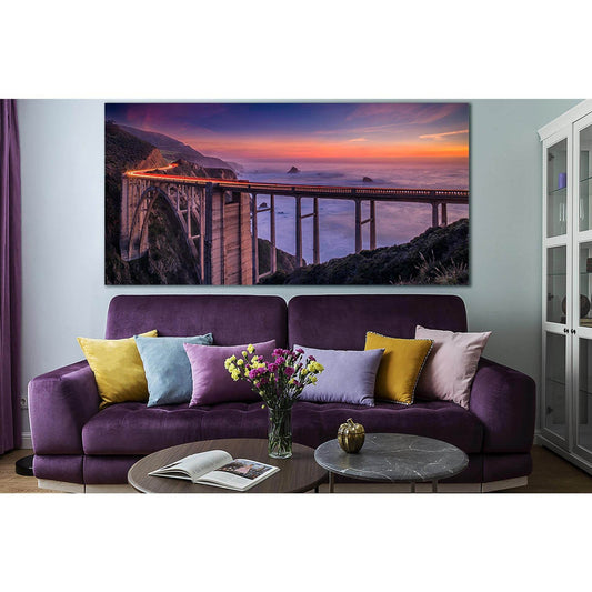 Bixby Creek Bridge In California №SL1119 Ready to Hang Canvas Print - Zellart Canvas Prints 0new, ALL_Products, Bridges Wall Art