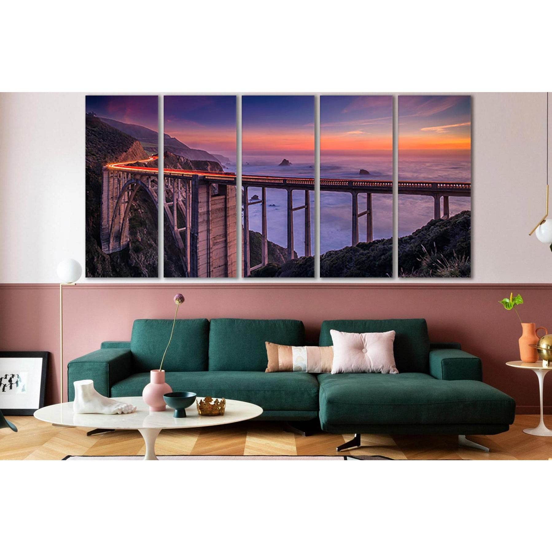 Bixby Creek Bridge In California №SL1119 Ready to Hang Canvas Print - Zellart Canvas Prints 0new, ALL_Products, Bridges Wall Art