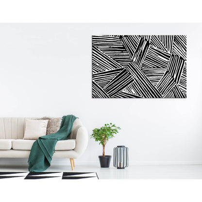 Black And White Abstract №04274 Ready to Hang Canvas Print - Zellart Canvas Prints ALL_Products