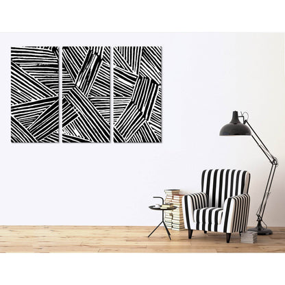 Black And White Abstract №04274 Ready to Hang Canvas Print - Zellart Canvas Prints ALL_Products