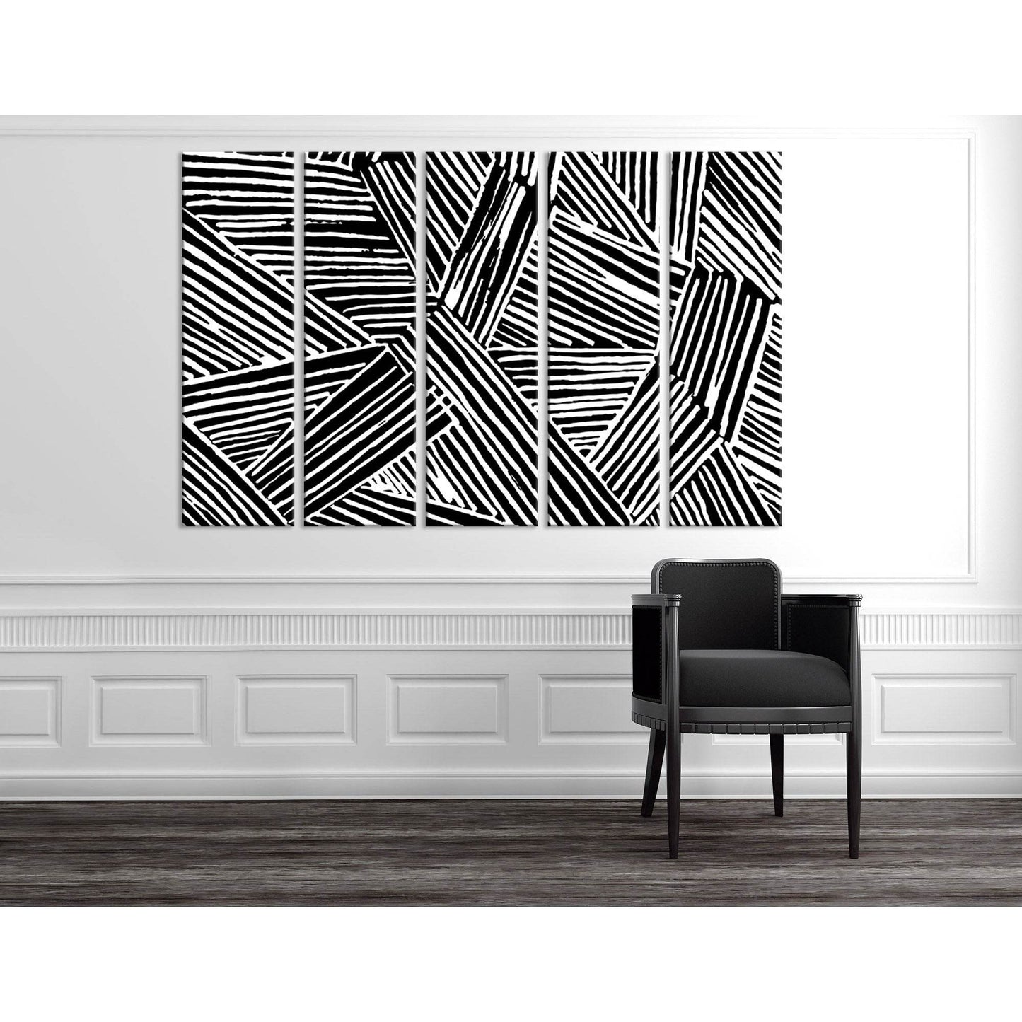 Black And White Abstract №04274 Ready to Hang Canvas Print - Zellart Canvas Prints ALL_Products