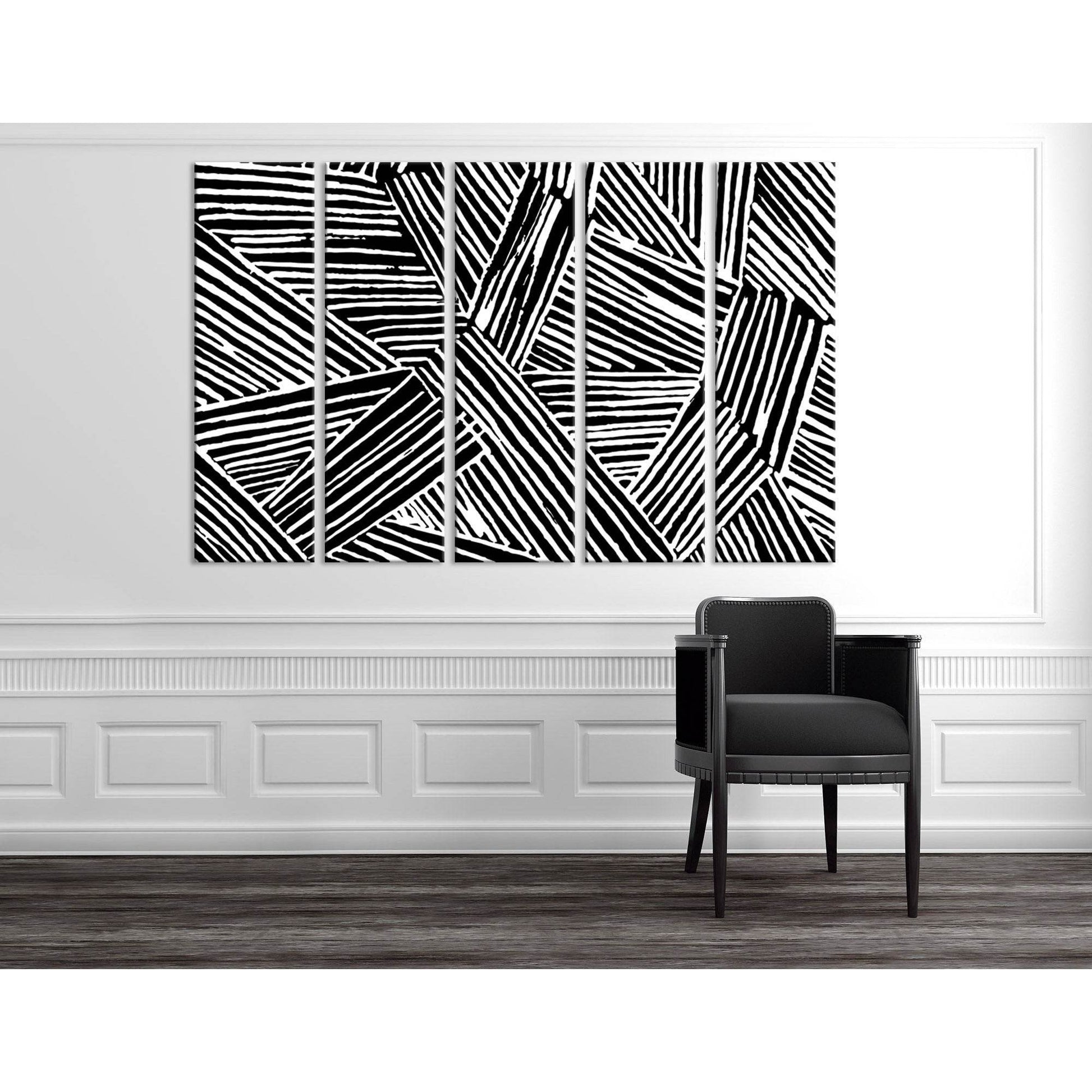 Black And White Abstract №04274 Ready to Hang Canvas Print - Zellart Canvas Prints ALL_Products