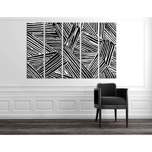 Black And White Abstract №04274 Ready to Hang Canvas Print - Zellart Canvas Prints ALL_Products