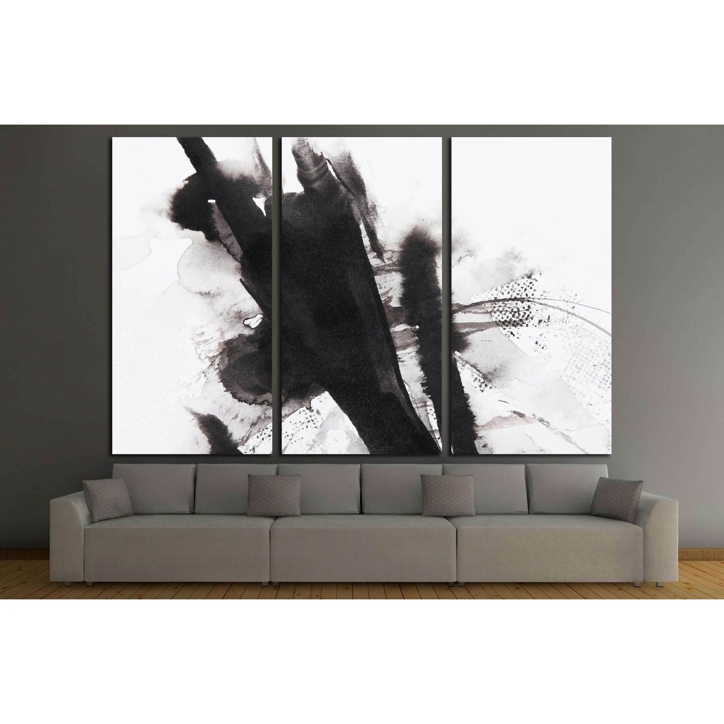 black and white abstract brush painting №3062 Ready to Hang Canvas PrintCanvas art arrives ready to hang, with hanging accessories included and no additional framing required. Every canvas print is hand-crafted, made on-demand at our workshop and expertly