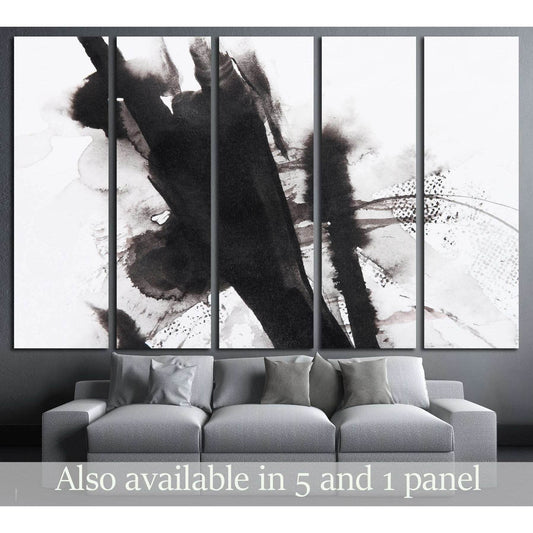 black and white abstract brush painting №3062 Ready to Hang Canvas PrintCanvas art arrives ready to hang, with hanging accessories included and no additional framing required. Every canvas print is hand-crafted, made on-demand at our workshop and expertly