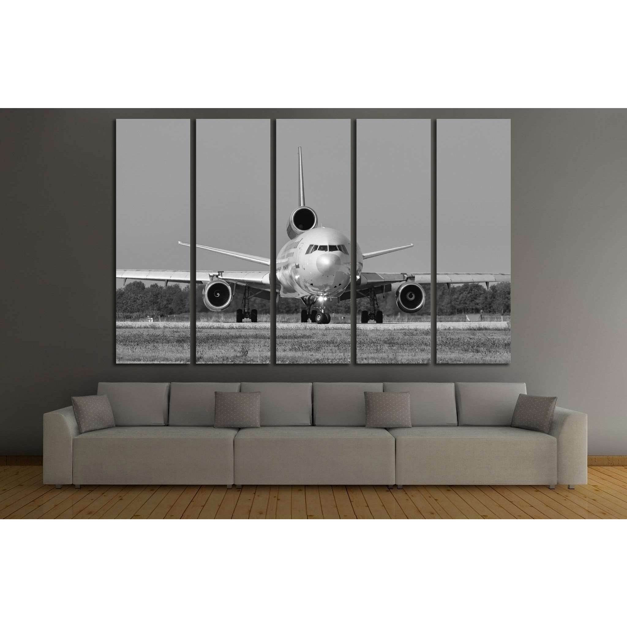 Black and White Airplane №144 Ready to Hang Canvas Print