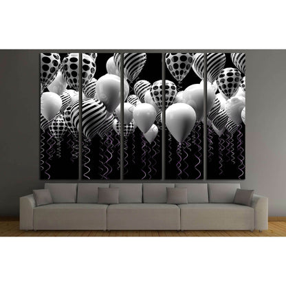 black and white balloons background №3264 Ready to Hang Canvas Print - Zellart Canvas Prints ALL_Products, s-3264