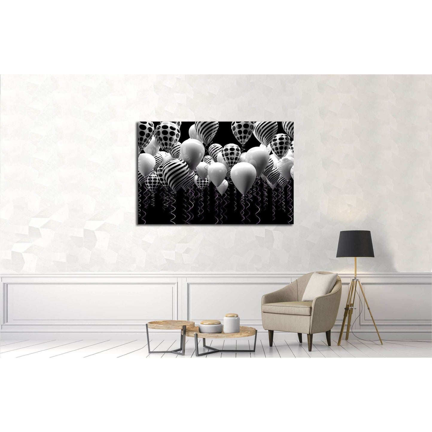 black and white balloons background №3264 Ready to Hang Canvas PrintCanvas art arrives ready to hang, with hanging accessories included and no additional framing required. Every canvas print is hand-crafted, made on-demand at our workshop and expertly str