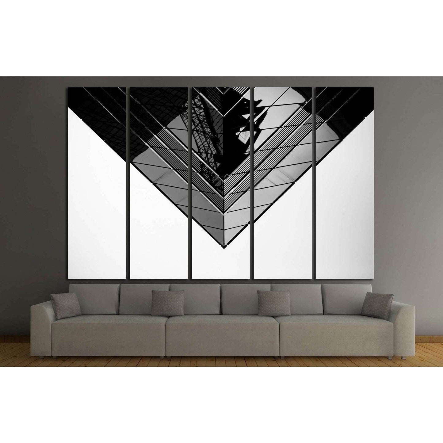 Black and White Commercial buildings №1053 Ready to Hang Canvas Print - Zellart Canvas Prints ALL_Products, s-1053